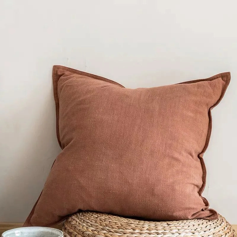 Housse de coussin coton et ramie