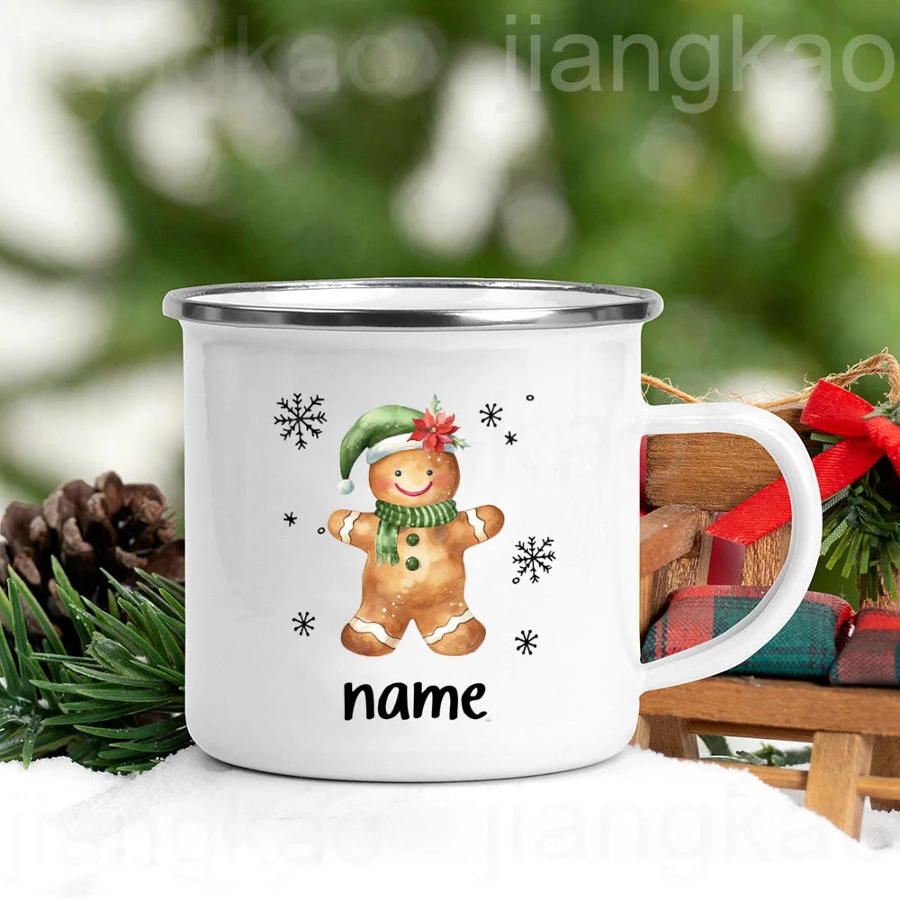 Mug émaillé motif pain d'épices