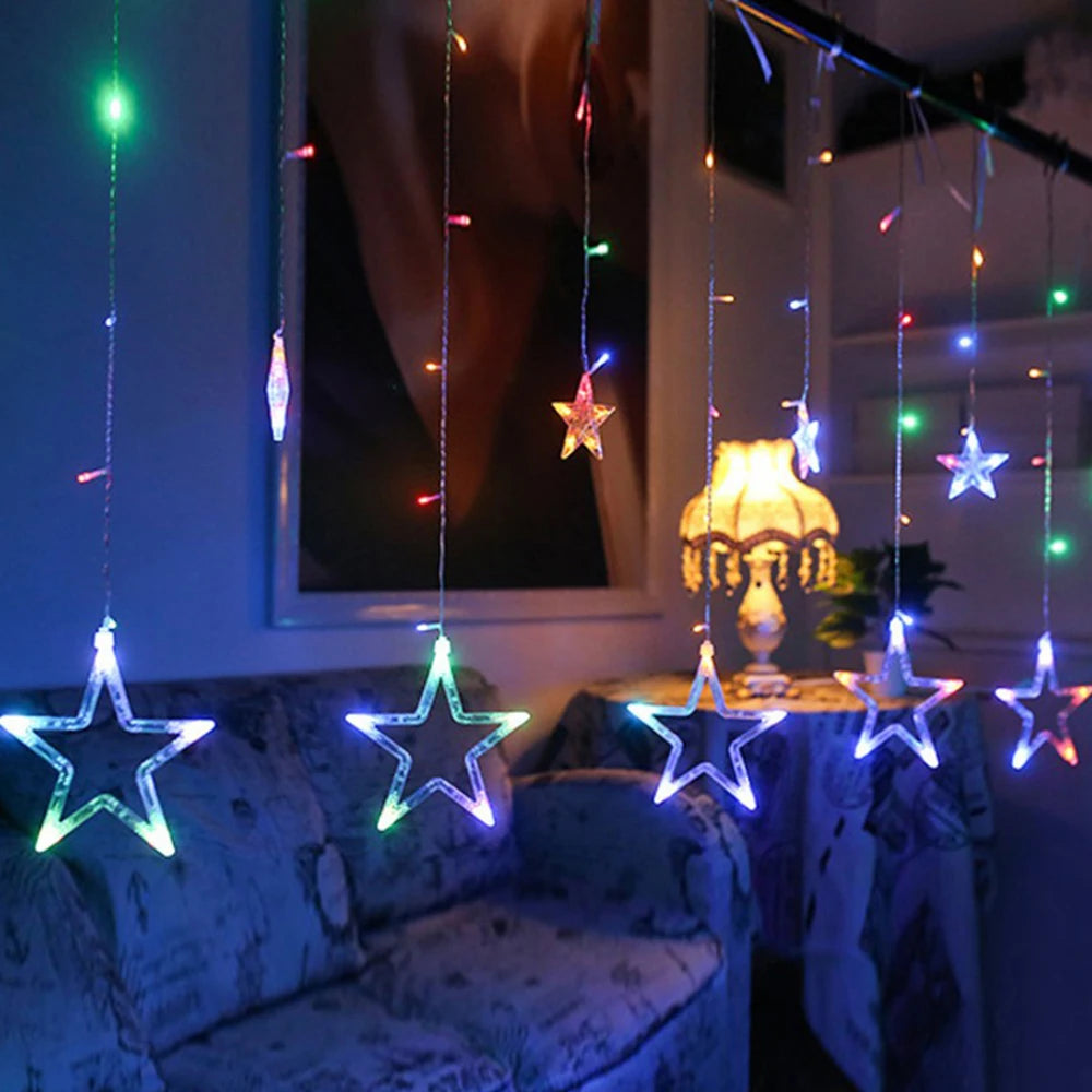 Rideau lumineux à étoiles LED – photo 7 sur 8