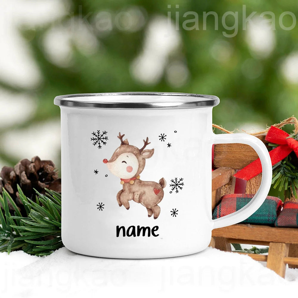 Mug émaillé motif renne
